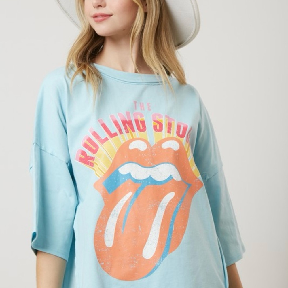 Fantastic Fawn Rolling Stones oversized top